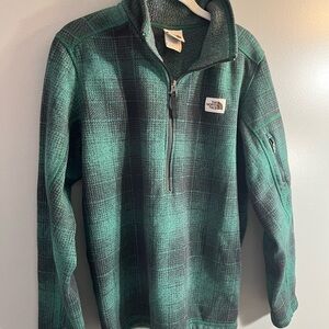The North Face Men's Teal and Black Zip Up Sweater